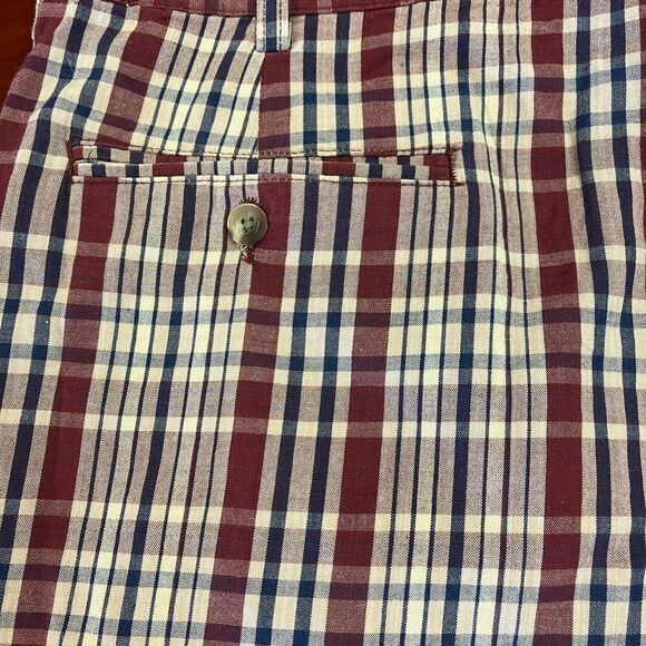 L. L. Red & Blue Plaid Pleat Front Mens Shorts sz 40 - Picture 6 of 7